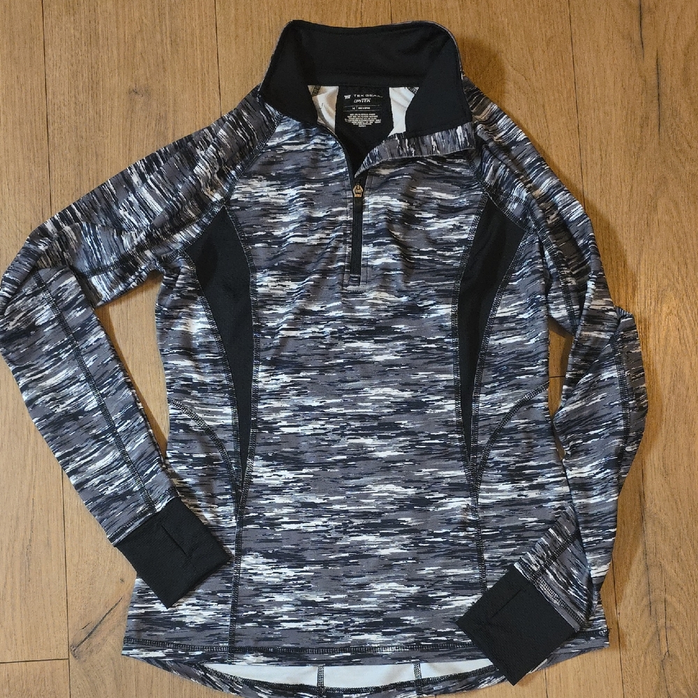 Tek Gear Black‎ and Gray Quarter-Zip Pullover